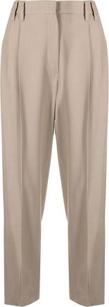 Brunello Cucinelli tailored wool-blend trousers - women - Viscose/Wool - 44 - Neutrals