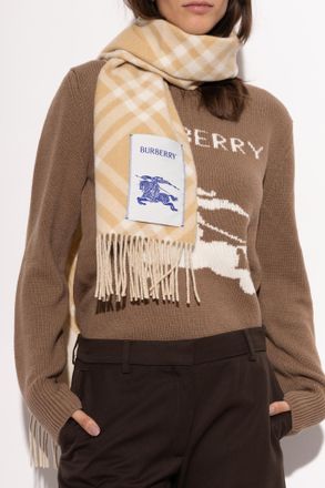 Burberry Cashmere Scarf, Unisex, Beige