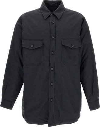 Maison Margiela Gewatteerd Overshirt - Heren - Casual Overhemden - Grijs - S - Katoen - Overhemden