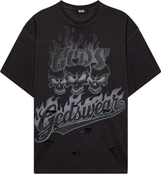 GCDS Riders T-shirt - Heren - T-shirts - Grijs - M - Katoen - Tops