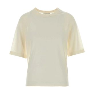 Loulou Studio Cashmere Knitwear, female, White, Size: M Nala Cashmere T-Shirt