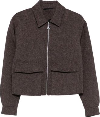 Patrizia Pepe pocket zip-fastening jacket - Brown