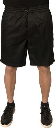 Dolce & Gabbana Mens Black Polyester Jersey Mid Waist Shorts