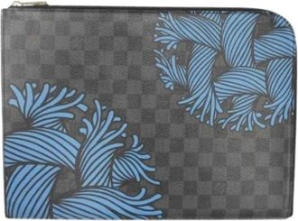 Louis Vuitton Pre-owned Clutches, male, Blue, Size: ONE SIZE Pre-owned Damier Graphite Pochette
