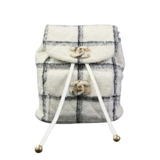 Chanel Pre-owned Vintage Tweed Rugzak - Dames - Pre-owned - Wit - Maat: ONE Size Tweed