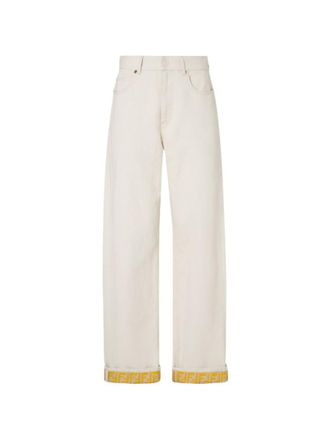 Fendi Beige Straight Leg Jeans