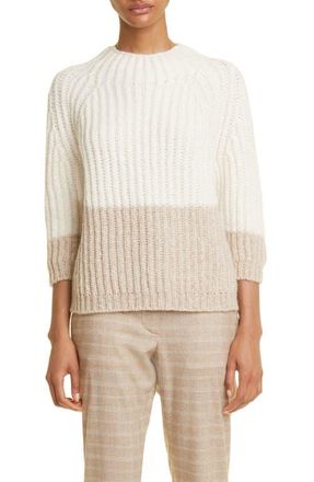 Eleventy Colorblock Baby Alpaca & Wool Blend Sweater in Grigio Medio E Grigio Chiaro at Nordstrom, Size X-Large