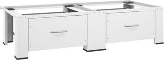 vidaXL Pedestal Doble Para Lavadora Y Secadora Con Cajones Blanco Vidaxl