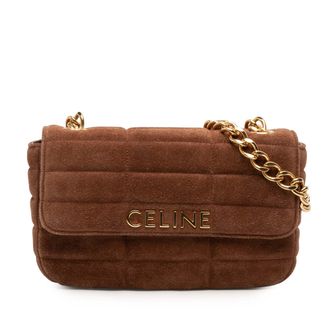 Celine Pre-owned Womens Suede Monochrome Shoulder Bag - Brown Leather - One Size