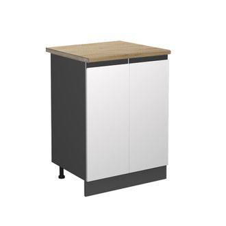 Vicco Mueble Bajo De Cocina R-line, Blanco, 60 Cm, Et Roble