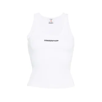Casablanca Logo Ribbed Tank Top