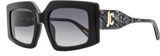 Just Cavalli Womens Butterfly Snakeskin Sunglasses SJC020K 0700 Black 54mm