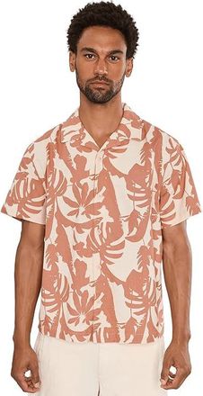 Liverpool L.A. Short Sleeve Button-Up Camp Shirt Mens Clothing Clay : 2XL, Cotton/Linen