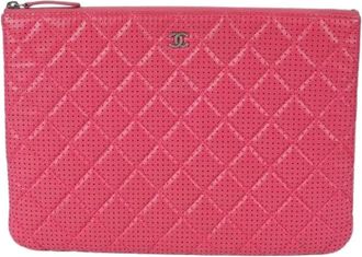 Chanel Pre-owned Clutches, female, Pink, Size: ONE SIZE Pre-owned Classic New Medium Clutch in Lambskin