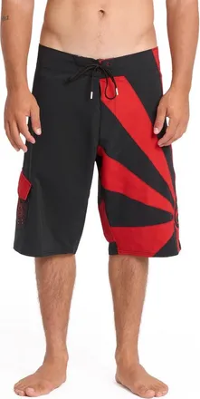 Billabong Rising Sun Pro Board Shorts in Black/red at Nordstrom, Size 38