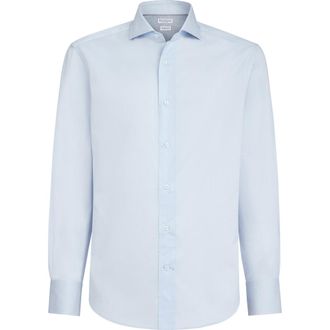 Brunello Cucinelli Twill shirt in Azure at Nordstrom, Size Xxx-Large Eu