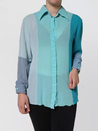 Dolce & Gabbana silk long-sleeve button blouse