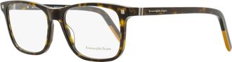 Ermenegildo Zegna Mens Vicuna Rectangular Eyeglasses EZ5187 052 Dark Havana 56mm