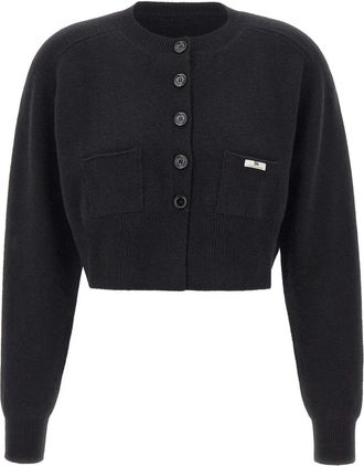 Elisabetta Franchi Wol en kasjmier vest - Dames - Vesten - Zwart - XS - Wol - Truien & Vesten