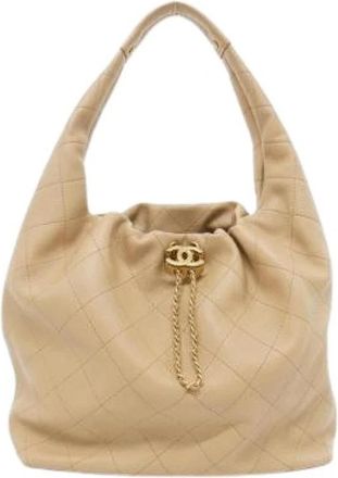 Chanel Pre-owned Calf Shoulder Bag - Dames - Vintage Schoudertas - Beige - ONE Size - Leer - Vintage