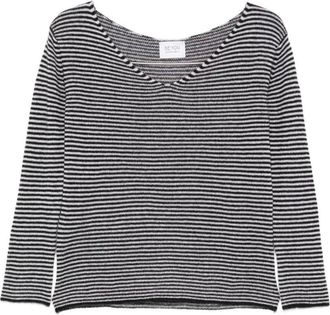 Be You Truien & Vesten, Dames, Zwart, M, Kasjmier, Gestreepte V-hals Trui