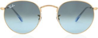 Ray-Ban RB3447 Round Metal Asian Fit 001/3M Mens Sunglasses Gold Size 47