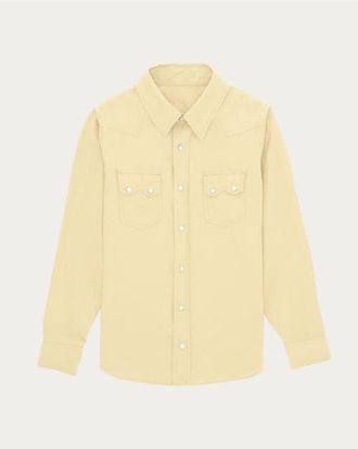 Fortela Toledo Cotton Poplin Western Shirt in Cream at Nordstrom, Size 44 Eu