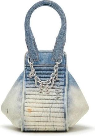 Diesel Stijlvolle D-Vina-S Dames Tas - Dames - Handtassen - Blauw - ONE Size - Katoen - Tassen