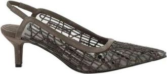 Brunello Cucinelli Paillet Juweel Su&egrave;de Pumps - Dames - Pumps - Bruin - 37 1/2 EU - Su&egrave;de - Schoenen