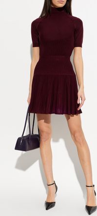 Alaia Top With Turtleneck, Womens, Burgundy