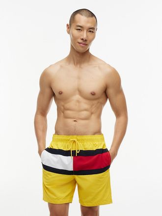 Tommy Hilfiger Mens Flag Logo 7 Swim Trunk - Yellow - XXL