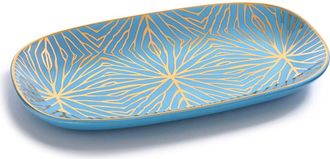 ANNA new york Talianna Lily Pad Ceramic Catchall Tray in Sky Blue And Gold at Nordstrom
