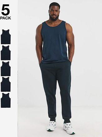 Jacamo 5 Pack Pure Cotton Vests