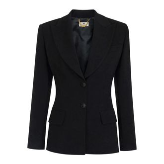 Elisabetta Franchi Lichtgewicht cr&ecirc;pe blazer met veters - Dames - Jassen - Zwart - Maat: XS Leer