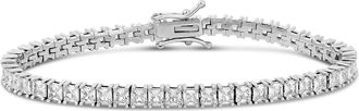 SHYMI Large Square Prong- Set Tennis Bracelet - 18k Gold-Filled, Rhodium-Plated, Cubic Zirconia, Size 7, Day to Night