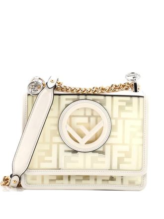 Fendi Kan I F Zucca PU Small shoulder bag - Beige