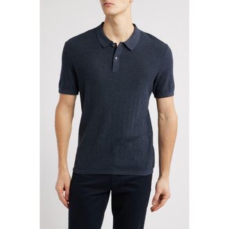 Robert Barakett Neo Short Sleeve Polo Sweater in Navy at Nordstrom Rack, Size X-Large