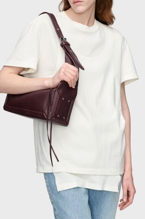 Maison Margiela Box East West Medium Bag, Unisex, Burgundy