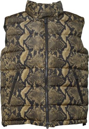 Aspesi zip-up snake-print gilet - Neutrals