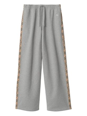 Burberry checkered-trim track pants - Grey
