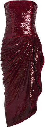 Cinq &agrave; Sept Shea sequinned midi dress - women - Polyester - 10 - Red