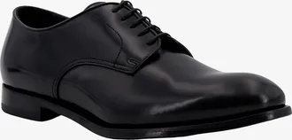 Doucal's Mens Lace-Up Shoes Patent Leather Black Flat