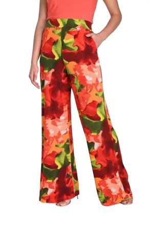 Frank Lyman Design Floral Knit Pant In Red/green