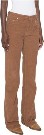 Stella McCartney Corduroy Wijde Pijpen Broek - Dames - Straight fit broeken - Bruin - W29 - Katoen - Broeken