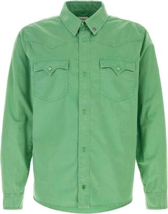 Versace Green Solid Shirt