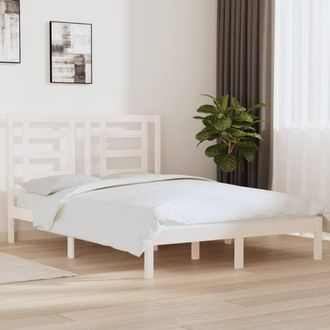 Berkfield Home Bed Frame White Solid Wood Pine 140x200 cm