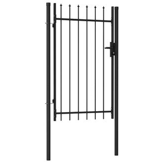 Berkfield Home Fence Gate Single Door with Spike Top Steel 1x1.5 m Black