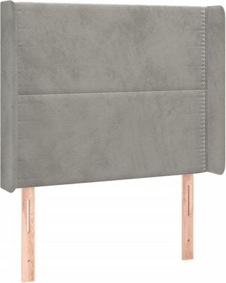 vidaXL Cabecero con led de terciopelo gris claro 103x16x118/128 cm Vidaxl