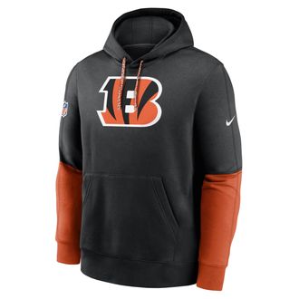 Nike Cincinnati Bengals Sideline Team Issue Club Nike Mens NFL Pullover Hoodie in Black | 02F251K9A-87G