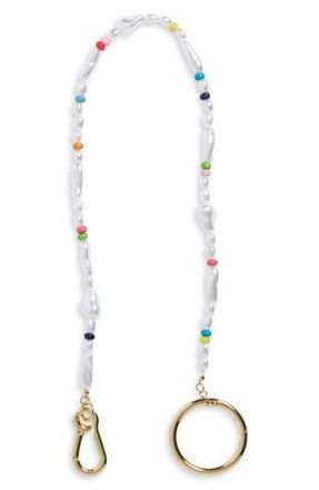 BaubleBar Raina Beaded Bag Charm in Pearl at Nordstrom Rack